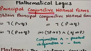 btech maths hub 7050 Principal Conjunctive Normal Forms MFCS DMS  Mathematical Logics Problems [upl. by Beaner384]