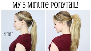 My 5 Minute Ponytail Routine  KayleyMelissa [upl. by Ellierim]