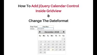 jquery calendar in gridview aspnet c46 [upl. by Zoba348]