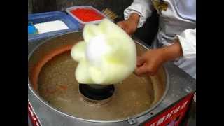 cotton candy making at Ciqikou Chongqing China [upl. by Sucy]