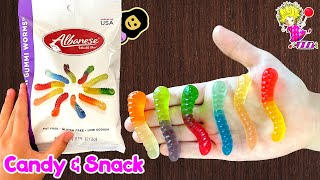 🍬 Albanese 12 Flavor Mini Gummi Worms  Candy amp Snack Review [upl. by Araccot]