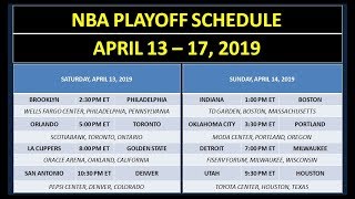 NBA Playoff Schedule on April 13  17 2019 [upl. by Atteiram27]