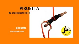 tessuto aereo piroetta croce posteriore aerial silk back cross drop pirouette [upl. by Ielirol223]