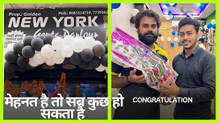 Congratulations 🎉 for your new saloon golden bhai ❤️ New york Gents Parlour  Best saloon in gaya [upl. by Alekat]