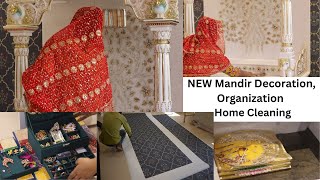 New Mandir Decoration amp Organizaion  राधा अष्टमी कैसे मनाऊंगी Wall Paper  Home Cleaning [upl. by Bonne]