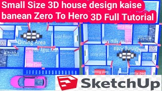 small house designsketchup tutorial3D home designhouse plantiny houseEr Agraz khan [upl. by Giliana665]