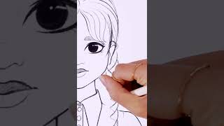 Draw braids like Wednesday 🖤 learn drawing [upl. by Notak]