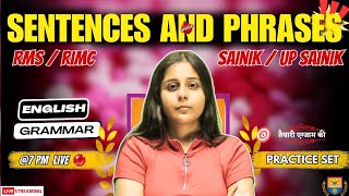 Sentences and phrases 2  Practice set RMS Exam date 2024 English Grammar  Vikramaditya Academy [upl. by Tshombe536]