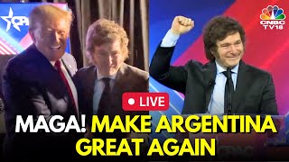 LIVE Argentinian President Javier Milei Speaks at CPAC  Trump And Milei Greet Each Other  IN18L [upl. by Anneg]