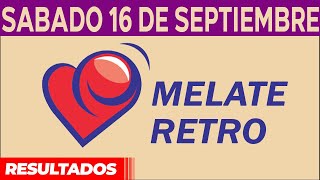 Sorteo Melate Retro del Sábado 16 de Septiembre del 2023 [upl. by Aihc]