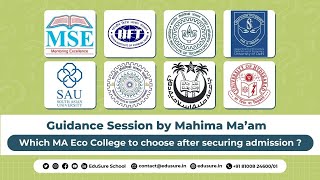 Which MA Eco College to choose after securing admission  Edusure Guides [upl. by Adyam]