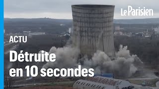 L’impressionnant dynamitage de la plus haute tour de la centrale à charbon de SaintAvold [upl. by Kciredohr]