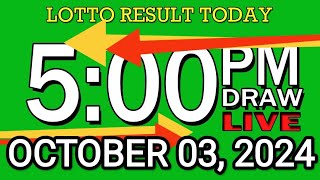 LIVE 5PM LOTTO RESULT TODAY OCT 03 2024 2D3DLotto 5pmlottoresultoctober032024 swer3result [upl. by Ssitnerp115]