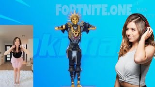 POKI DANCE WITH NEW amp LEAKED SKINS Fortnite Pokimane Emote [upl. by Whiteley]