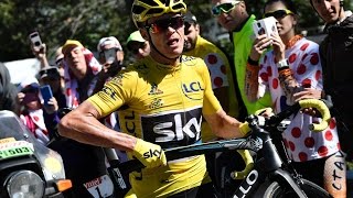 CHRIS FROOME CRASH AND RUN ON TOUR DE FRANCE 2016 MONT VENTOUX [upl. by Glenn844]