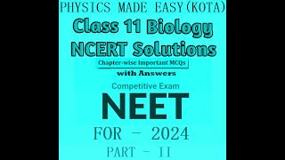 PART  II OLD YEAR NEET 11TH CLASS SOLVED MCQs HUMAN RESPIRATORY SYSTEM OSMOSIS FOR NEET  2 [upl. by Rennane]