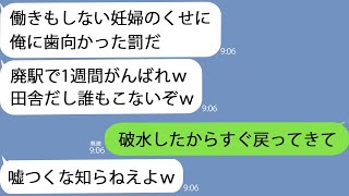 【LINE】40℃猛暑の日に妊婦の私を廃駅に置き去りにした夫「そこで反省してろ！」→１週間後、夫が探しにきたがそこにはもう誰もおらず… [upl. by Sascha113]