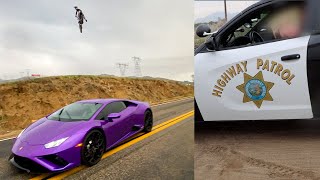 Caught Jumping Dirt Bike Over Brand New Lamborghini [upl. by Helen]