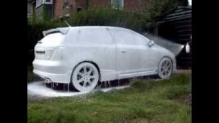 honda civic ep3 type r snow foam [upl. by Redlac]