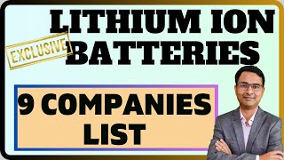 Lithium Ion Batteries list  9 Companies list 2024 [upl. by Tahmosh]