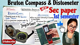 Brunton Compass amp Distometersec 1st semBySagarika Nag geography [upl. by Ellery]