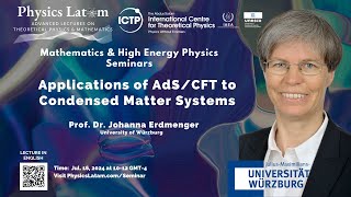 Applications of AdSCFT to Condensed Matter Systems  Johanna Erdmenger [upl. by Kcerb531]