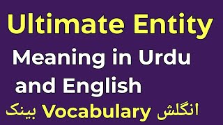 Ultimate Entity meaning in UrduHindi and English [upl. by Ruddy]