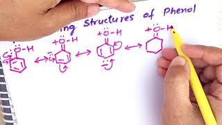 Resonating Structures of Phenol Nitrobenzene AnilineExamples of Resonance effectR R Class 11 [upl. by Teraj557]