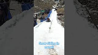 Snow sliding in Manali manali snow snowslide mountains adventure [upl. by Howes]