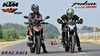 2024 Duke 250 BS7 Vs Pulsar NS 200 BS7  Drag Race [upl. by Elisabetta]