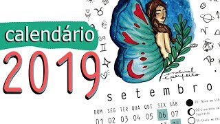 Tour pelo Calendário 2019  com ilustrações dos signos [upl. by Luce579]