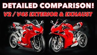 2020 Ducati Panigale V2 VS 2020 V4S Comparison Walkaround Exterior and Exhaust Sound [upl. by Ennylhsa155]