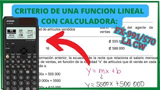 ▶️Criterio de una FUNCIÓN LINEAL a partir de pares ordenados con CALCULADORA 😱 fx  991LA CW [upl. by Nairred]