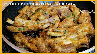 COSTILLAS DE CERDO en SALSA CRIOLLA con ACHIOTE  Amarás esta delicia de Costillas [upl. by Teodoro]