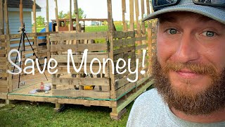 DIY Pallet Shed for Under 1000 Part 1 [upl. by Livy]