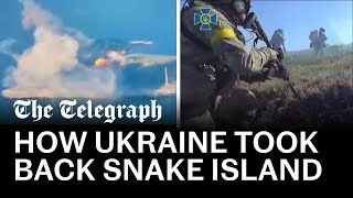 Unseen footage shows how Ukrainian forces took Snake Island back from Russia [upl. by Nyleek]