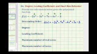 Ex Find Key Information about a Given Polynomial Function [upl. by Yarehs]