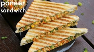 paneer sandwich recipe  पनीर सेन्डविच  how to make grilled paneer sandwich recipe [upl. by Edaj928]