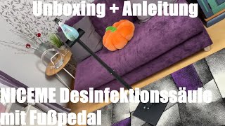 Desinfektionssäule mit Fußpedal Desinfektionsspender Desinfektionsmittelspender Unboxing  Anleitung [upl. by Gennie]