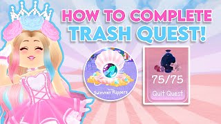 EASY HOW TO WIN THE TRASH QUEST IN ROYALE HIGH Royale High Diamond Beach Update Wave 2 Tutorial [upl. by Nathanael]