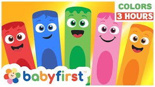 Toddler Learning Video  Learn Colors for Kids  3 Hours of Color Crew Compilation  BabyFirst TV [upl. by Immat]