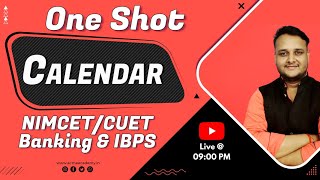 OneShot Calendar  Calendar Concept ShortTricks  NIMCET 2023 Banking IBPS Clerk IITJEE nimcet [upl. by Madel]