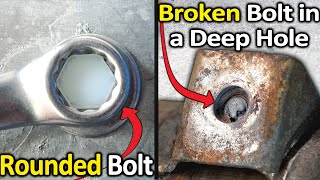 How to Remove a Rounded Bolt or a Broken Bolt in a deep hole [upl. by Flavia]