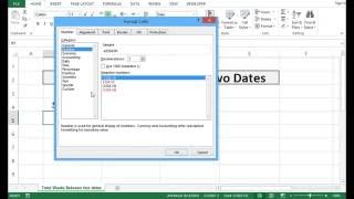 Calculate Total Weeks Between Two Dates  Excel 2013 [upl. by Claudetta]