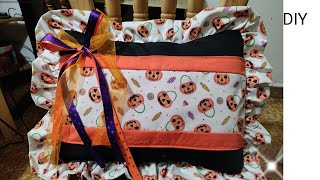 FUNDA para ALMOHADA con holanes Halloween 🎃 cómo hacer [upl. by Bozovich]