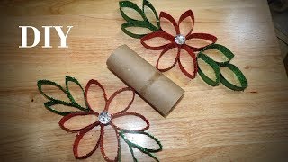 🌺🎄Flores Navideñas con rollos de papel higienico🌺🎄 [upl. by Fabrin51]