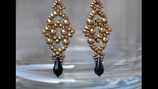 Sidonias handmade jewelry  Losange earrings  beading tutorial [upl. by Lectra239]