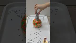 Tower Steel Beads vs Plastic Beads satisfying relaxing beadstowersatisfying beads funny [upl. by Weinrich]