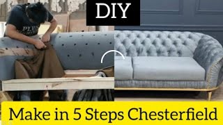 How to make Chesterfield sofa p1 highquality low price diy [upl. by Enaid]