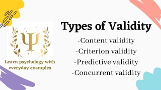 Types of validity  Psychological testing [upl. by Adnilym]